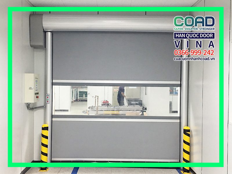 Cửa cuốn tốc độ cao màn cửa 2mm màu xám