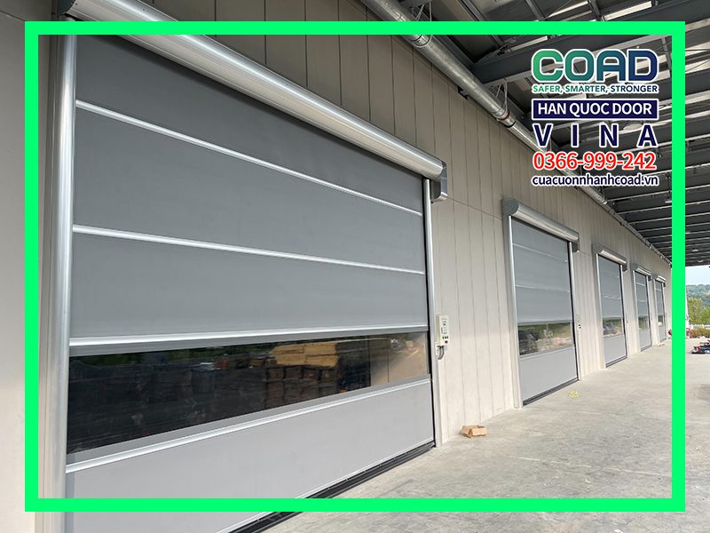 Bảng giá cửa cuốn nhanh cho nhà xưởng - Cửa cuốn nhanh màu xám COAD