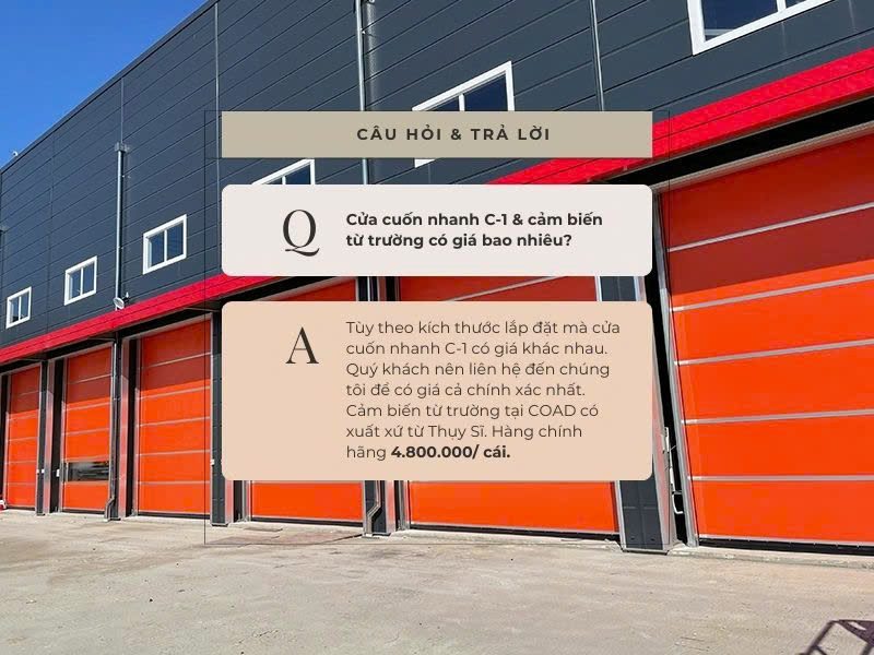 Cửa cuốn nhanh tiêu chuẩn C-1 màu cam