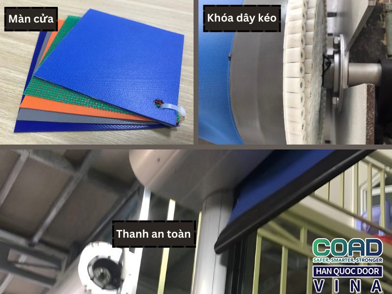 Màn cửa và thanh an toàn cửa đóng mở nhanh pvc