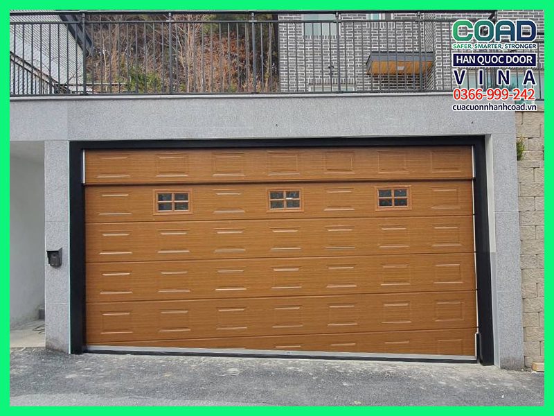 cửa gara hàn quốc panel gỗ