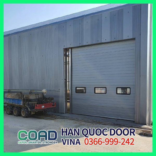 Cửa trượt trần panel - Cửa cuốn trượt trần có ô lấy sáng Hàn Quốc