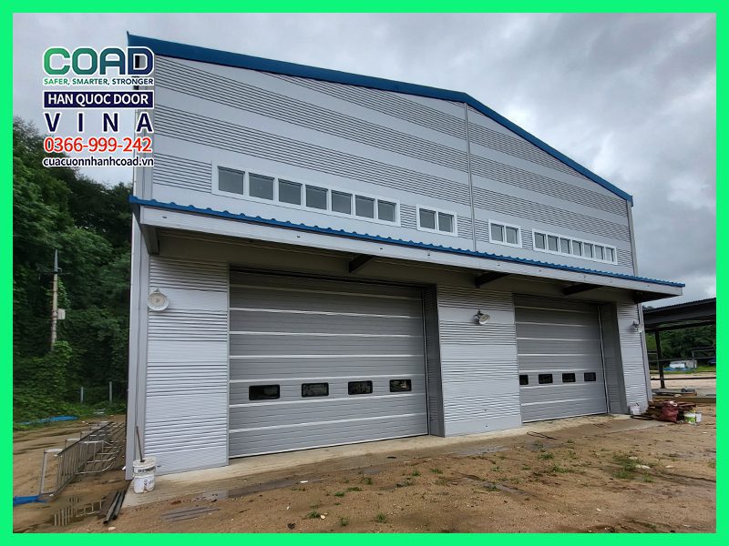 Cửa trượt trần công nghiệp chống tiếng ồn Hàn Quốc