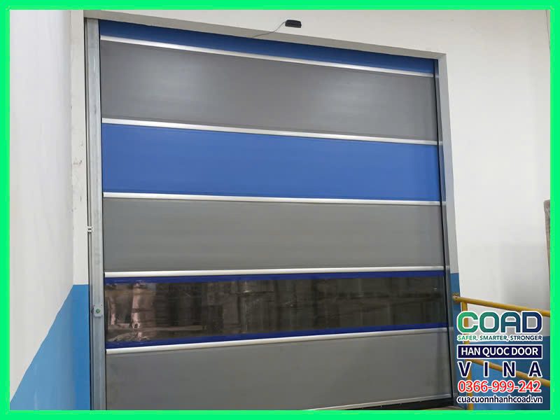 cửa cuốn nhanh màn pvc trong coad