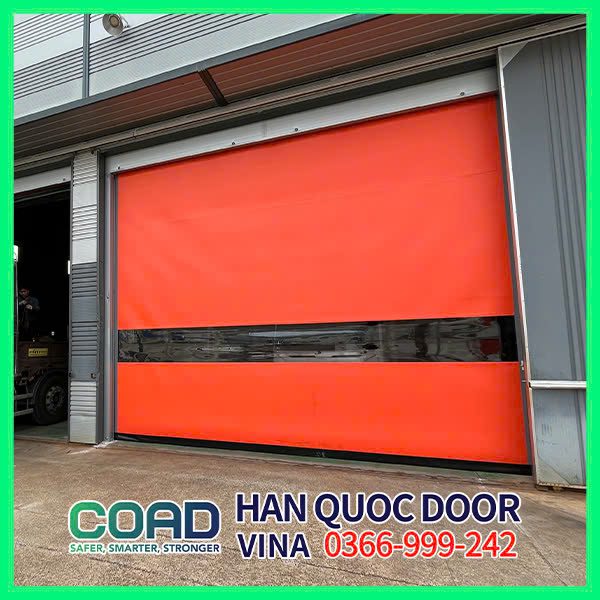 Cửa cuốn nhanh tự phục hồi màu cam - COAD VINA