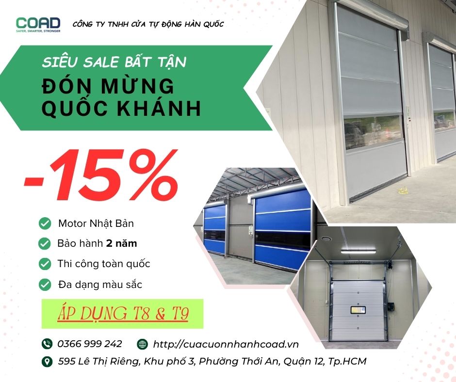 Giảm giá cửa cuốn nhanh COAD - Chào đón đại lễ 2/9