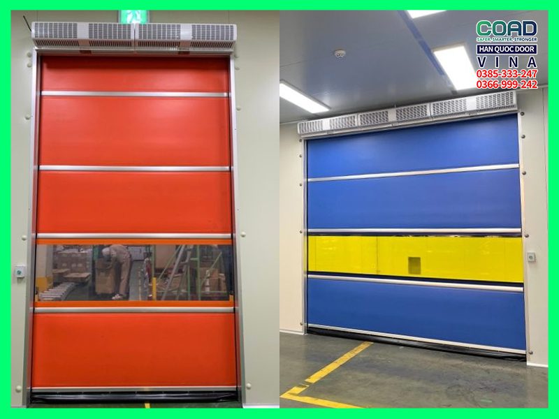 cửa cuốn nhanh kết hợp quạt cắt gió
