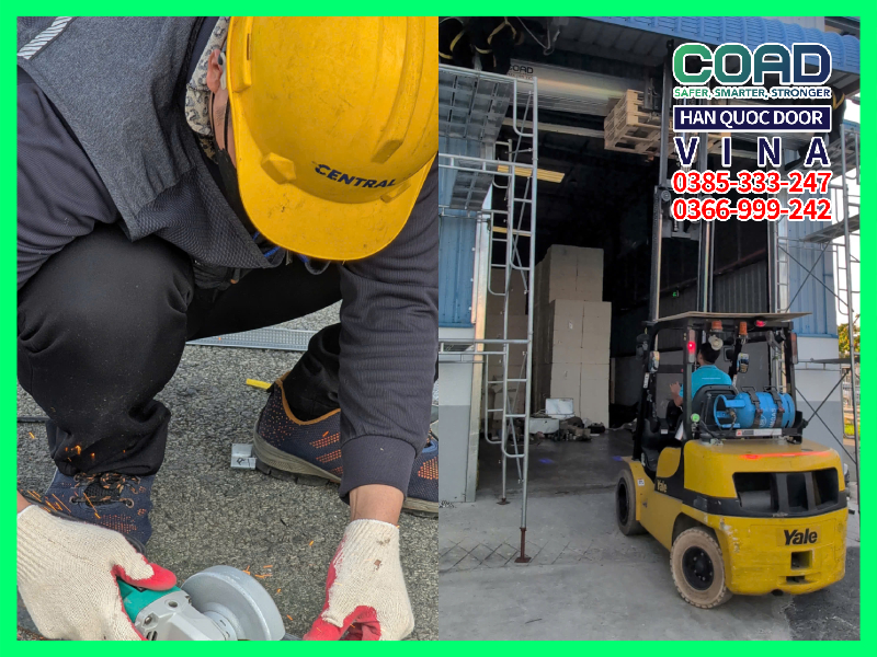 tự lắp đạt cửa cuốn nhanh tại kho xưởng