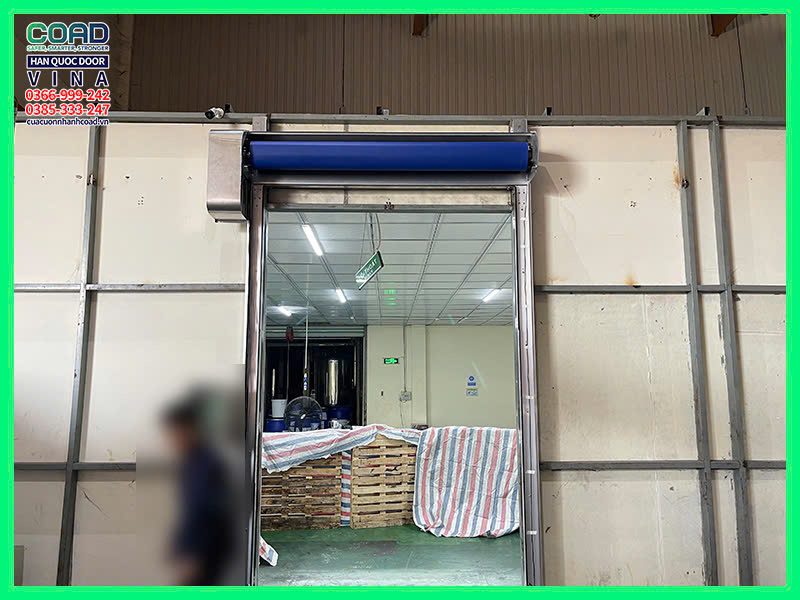 Thi công cửa cuốn đóng mở nhanh tiết kiệm 