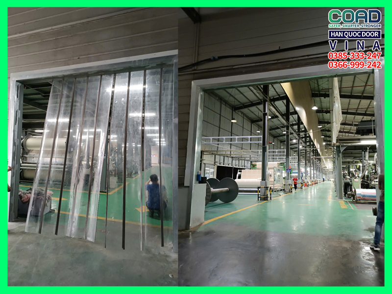 thi công lắp đặt cửa cuốn tốc độ cao tại nhà máy