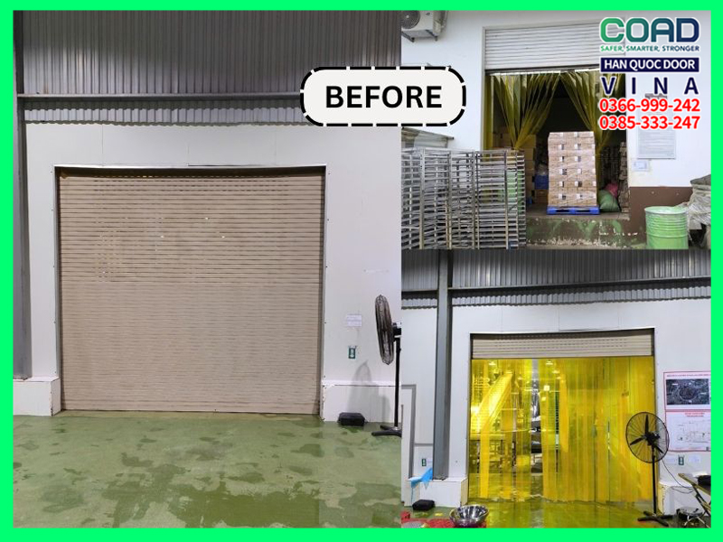 trước khi thi công lắp đặt cửa tại nhà máy Nafoods Tây Nguyên