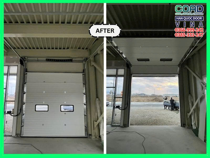 thi công cửa trượt trần C-30 công nghiệp