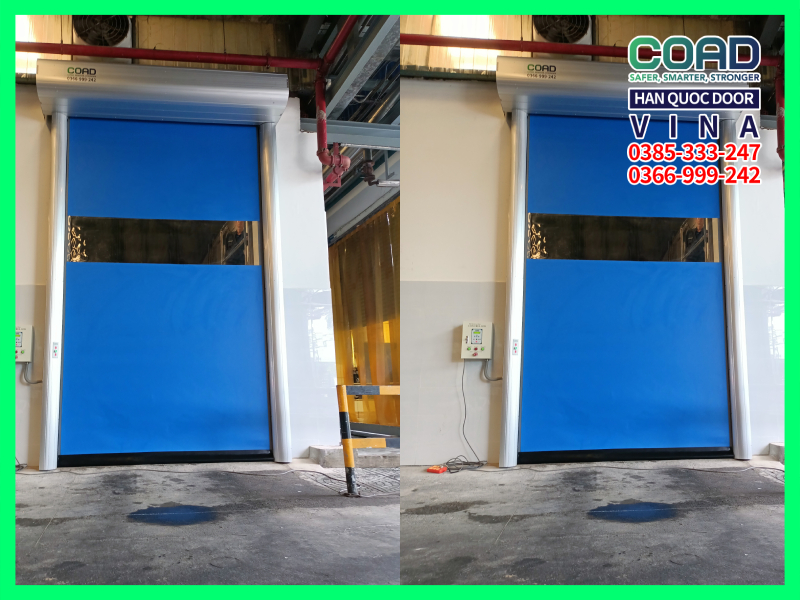 cửa cuốn nhanh pvc c-3 premium tại môi trường thực tế