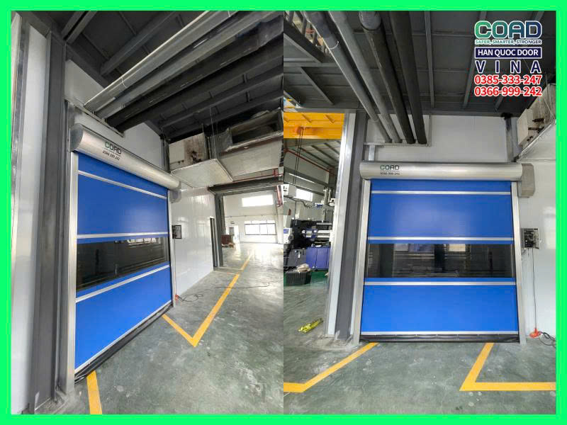 lắp đặt cửa cuốn nhanh tại nhà máy dược phẩm