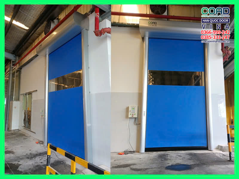 cửa cuốn nhanh PVC cho khu vực chịu áp lực  gió biển